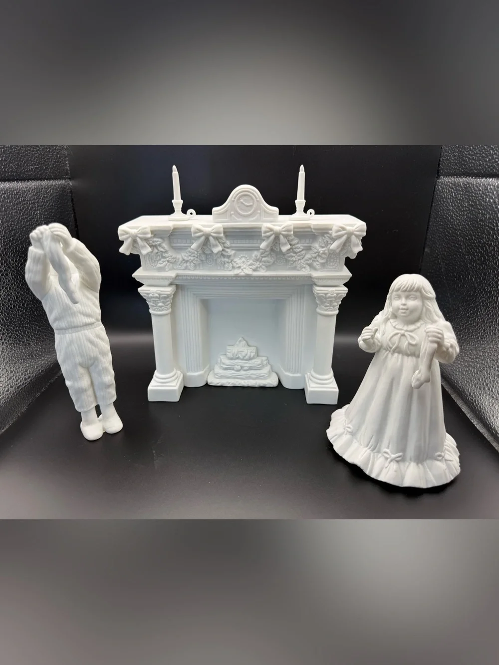 Department 56 White Porcelain Christmas Mantel and Figurines
